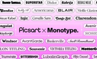 Zu den ausgewählten Schriften von Monotype auf picsart.com zählen unter anderem die Neue Helvetica, die Caslon oder die Bodoni